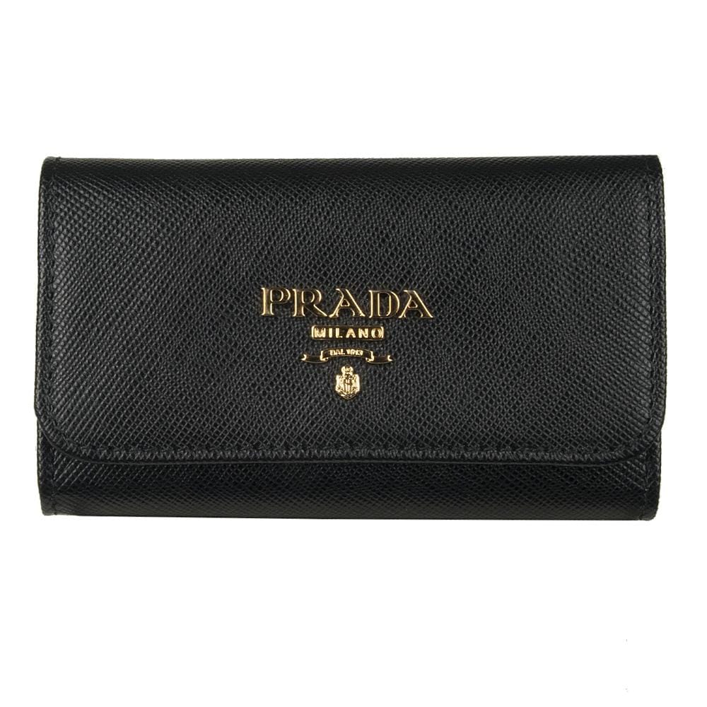 Prada Leather Black Tri fold Key Case