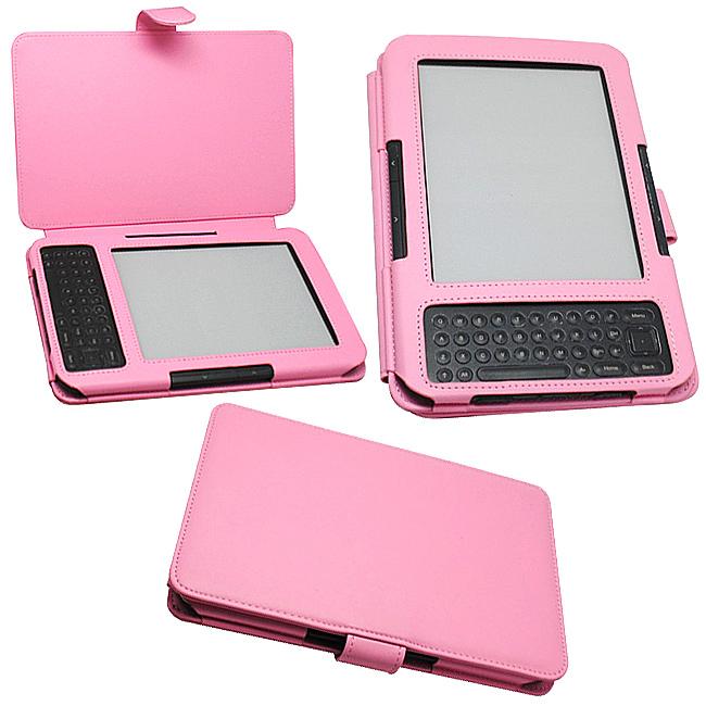 Skque Kindle 3G Wi Fi Pink Leather Case  