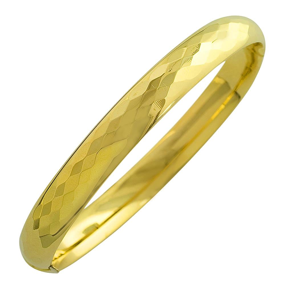 Fremada 14k Yellow Gold 8 inch Diamond cut Bangle Bracelet (8.3 mm) Fremada Gold Bracelets