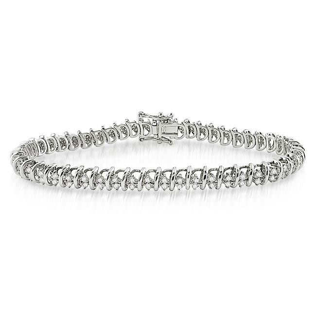 Miadora Sterling Silver 1 7/8ct TDW Diamond Tennis Bracelet (G H, SI1 SI2) Miadora Diamond Bracelets