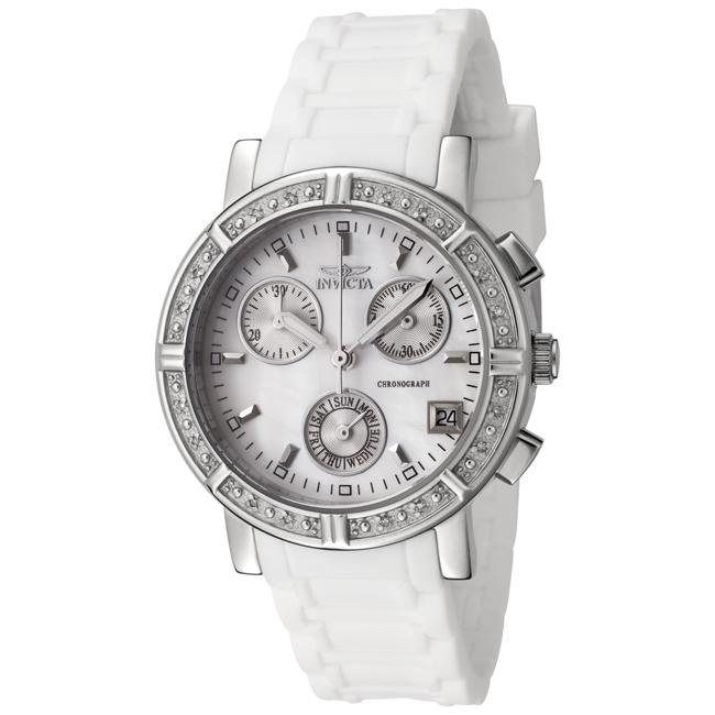   Wildflower White Rubber Chronograph Diamond Watch  