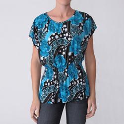 Happie Brand Womens Jewel Neck Stretch Knit Top