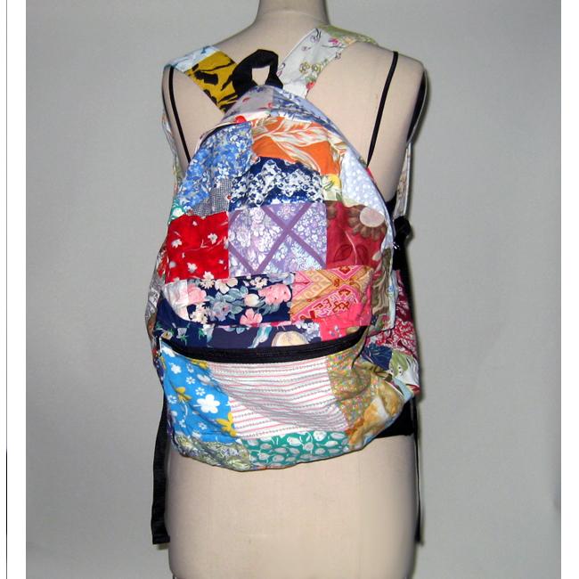 Recycled Cotton and Denim Floral Backpack (Nepal)