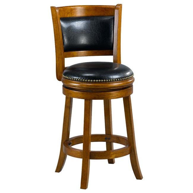 Alexis Dark Oak Padded Back 24 inch Counter Stool