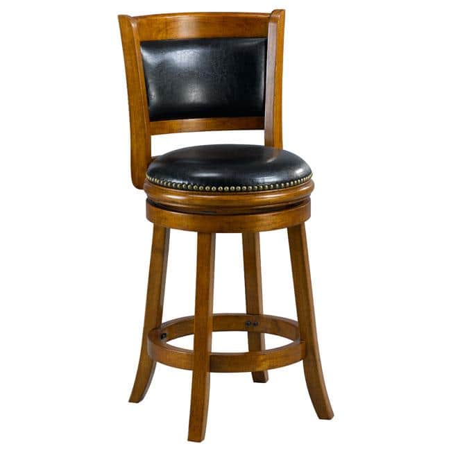 Alexis Dark Oak Padded Back 24-inch Counter Stool