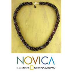 Loves Fortunes Garnet Beaded Necklace (India)