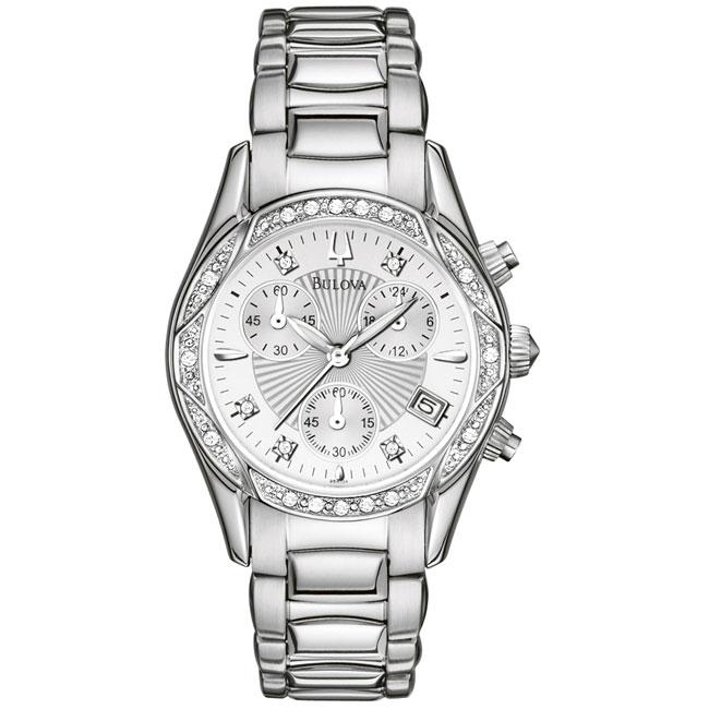 Shop Bulova Women's Diamond Accent Chronograph Watch - Free Shipping ...