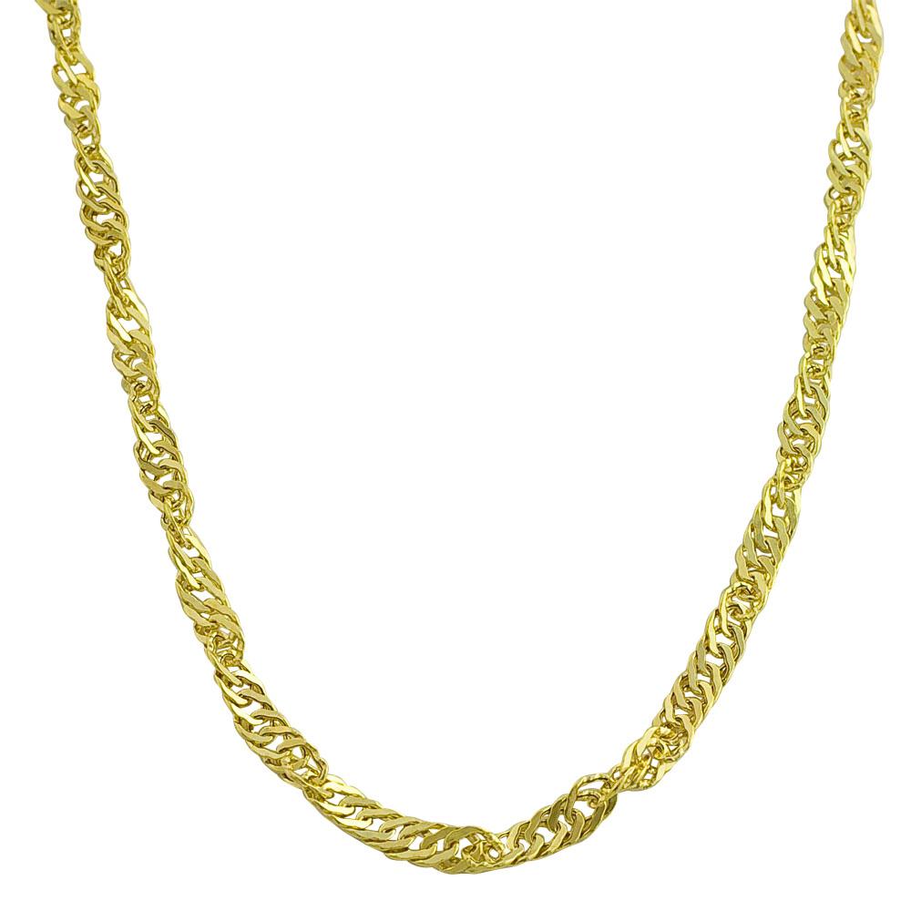 10k Yellow Gold 18 inch Singapore Necklace