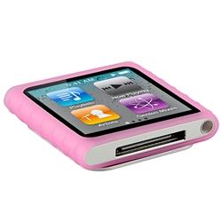 Pink Silicone Case/ Screen Protector for Apple iPod Nano 6th