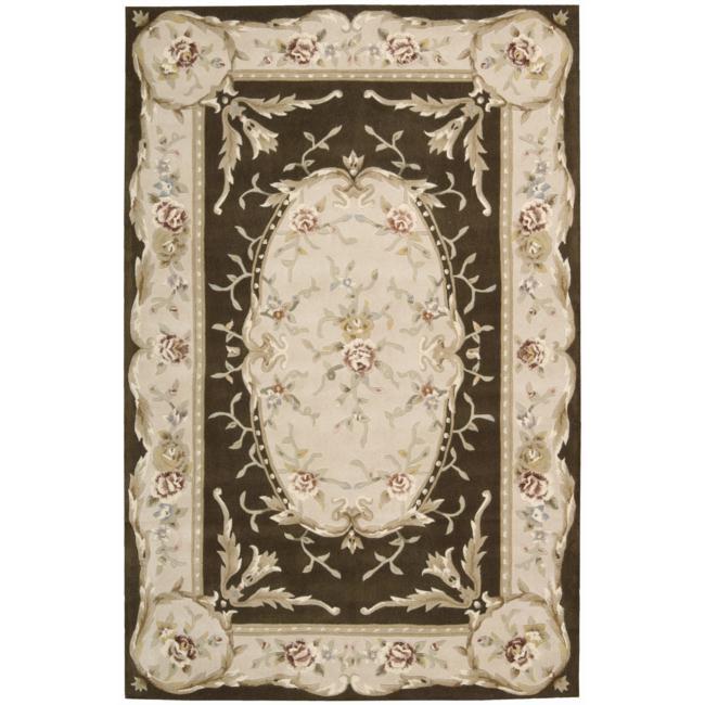 Hand tufted French Empire Brown Rug (56 x 86)  