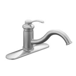 Kohler K 12171 G Brushed Chrome Fairfax Single Control Kitchen Sink Faucet With Escutcheon, Less Sidespray Kohler Kitchen Faucets