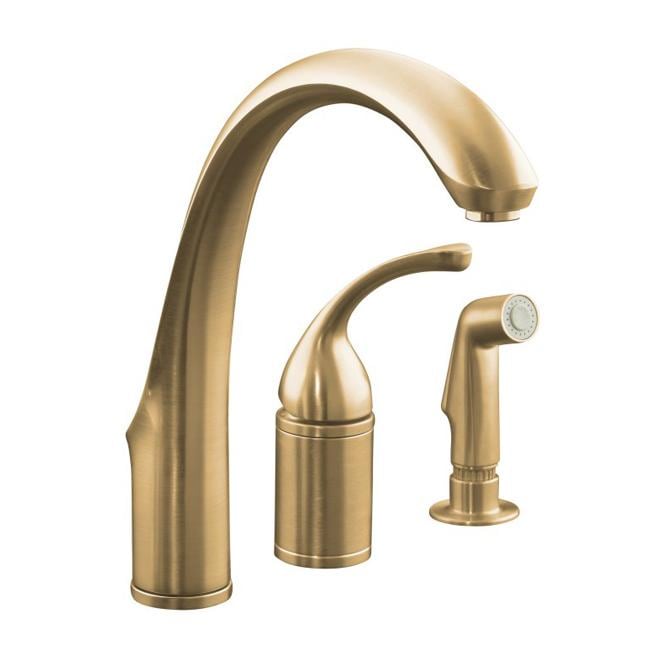 Kohler K 10430 bv Vibrant Brushed Bronze Forte Single control Remote Valve Kitchen Sink Faucet With Sidespray And Lever Handle