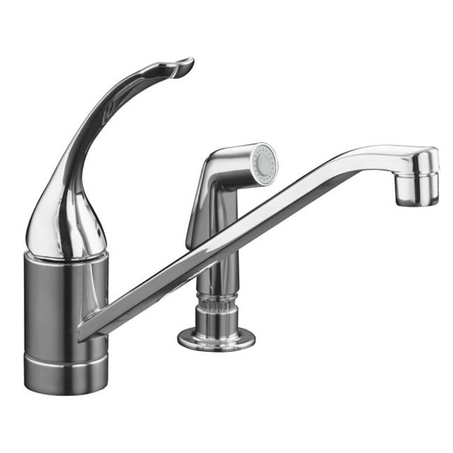 Kohler K 15176 tl cp Polished Chrome Coralais Single control Kitchen Sink Faucet With 10 Spout, Color matched Sprayhead, Ground