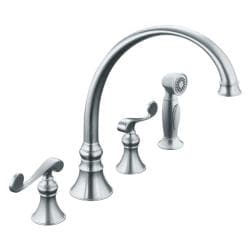 Kohler K-16109-4-G Brushed Chrome Revival Kitchen Sink Faucet With 9-3/ ...