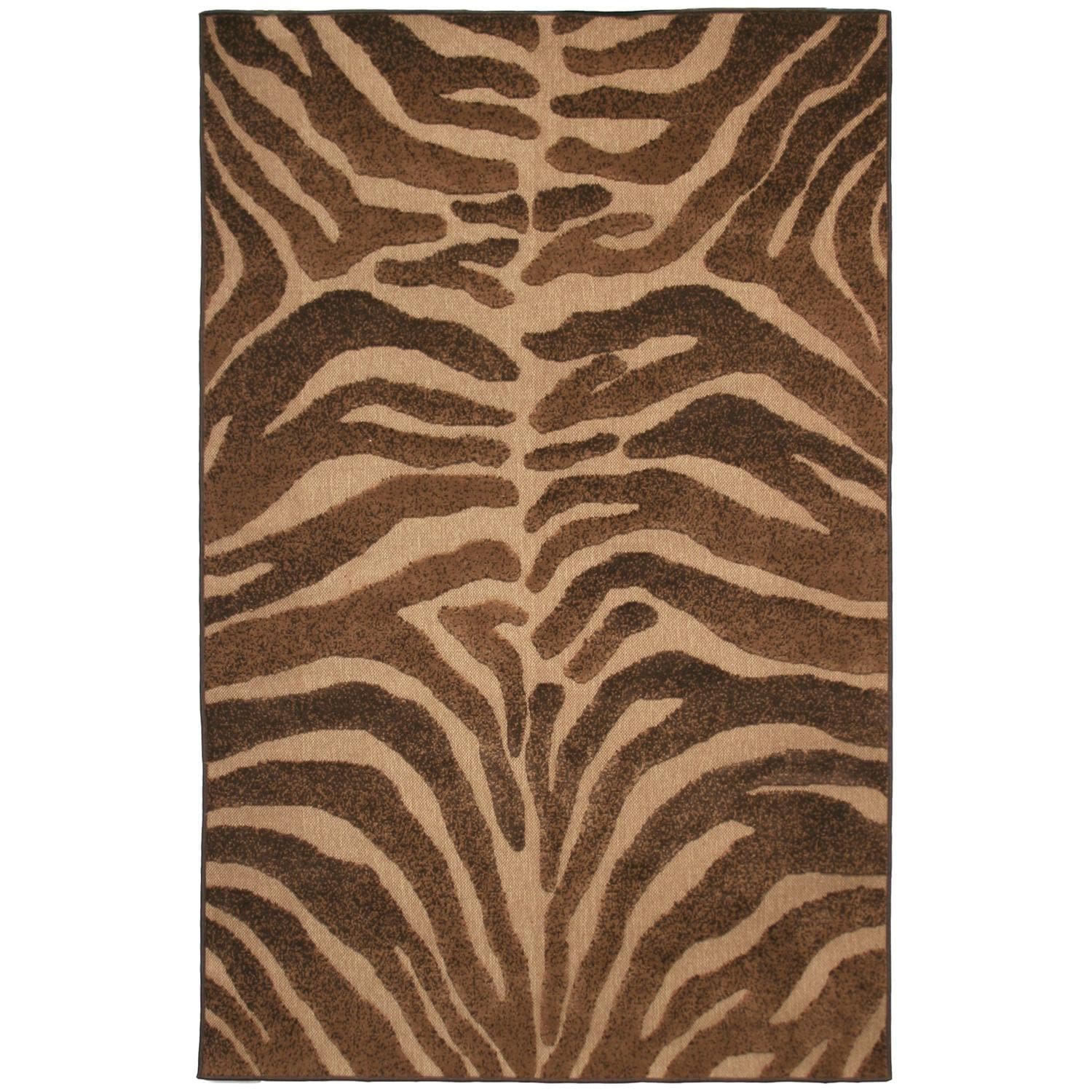 Beige/ Brown Indoor/ Outdoor Animal Rug (8 X 10)