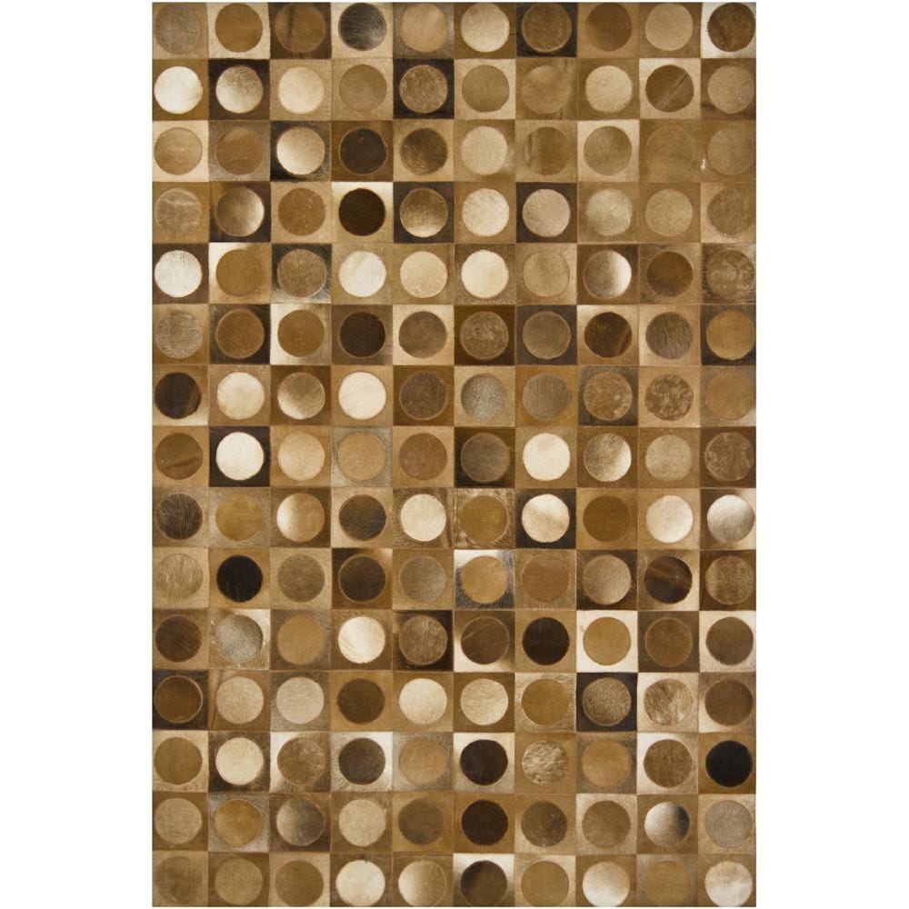 Handmade Modern Gold Leather Rug (3 x 5)  