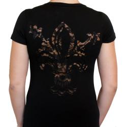 Vocal Womens Fleur De Lis Rhinestone Tee