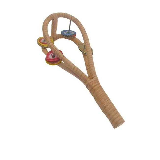   Fork Bottle Cap Rattle Sistrum/ Tambourine   (Ghana)  