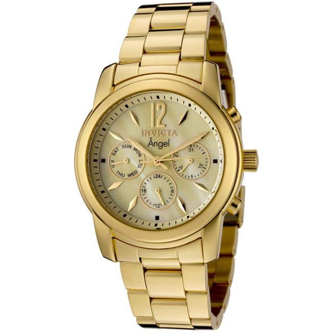Invicta Women's 0466 'Angel' Multi-Function Gold-Tone Stainless Steel Watch