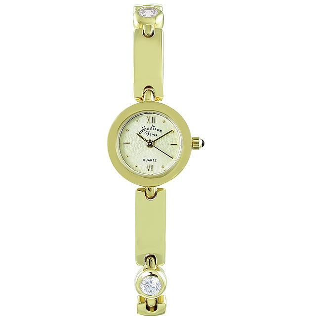 Madison Gems Womens 18k Goldplated Watch   13386465  