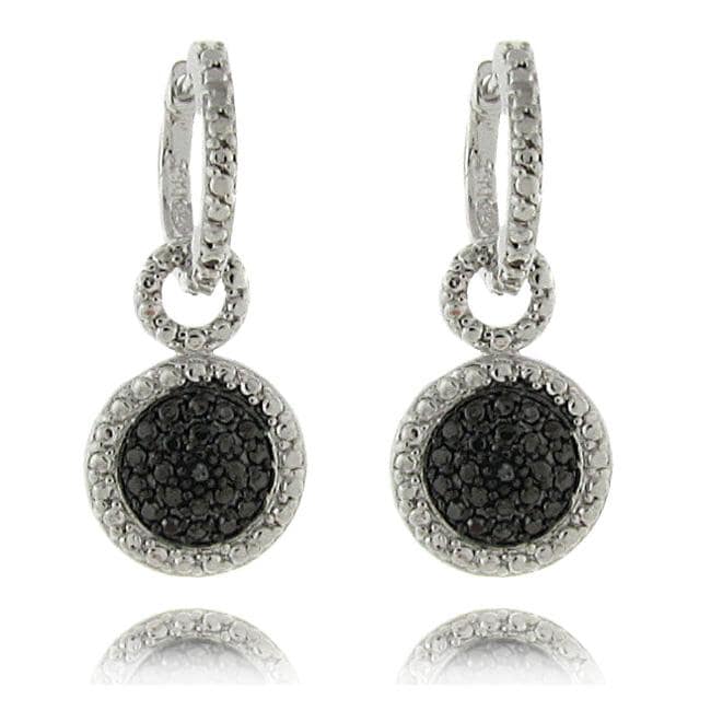 Sterling Silver Black Diamond Accent Dangle Earrings  