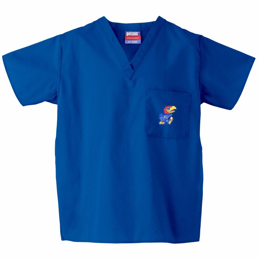 Gelscrub Unisex Royal Kansas Jayhawks Scrub Tops  