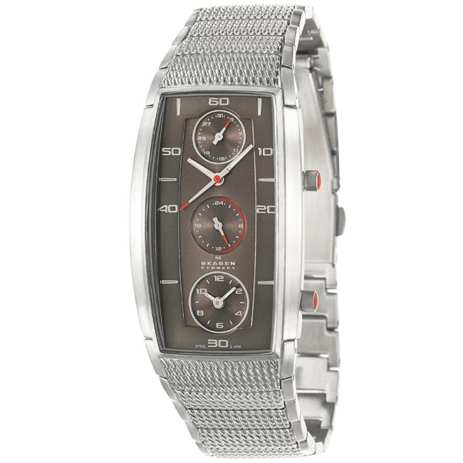 Skagen Mens Sport Stainless Steel Grey Dial Quartz Watch