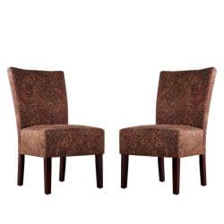 Duet Emma Paisley Upholstered Armless Chairs (Set of 2)   