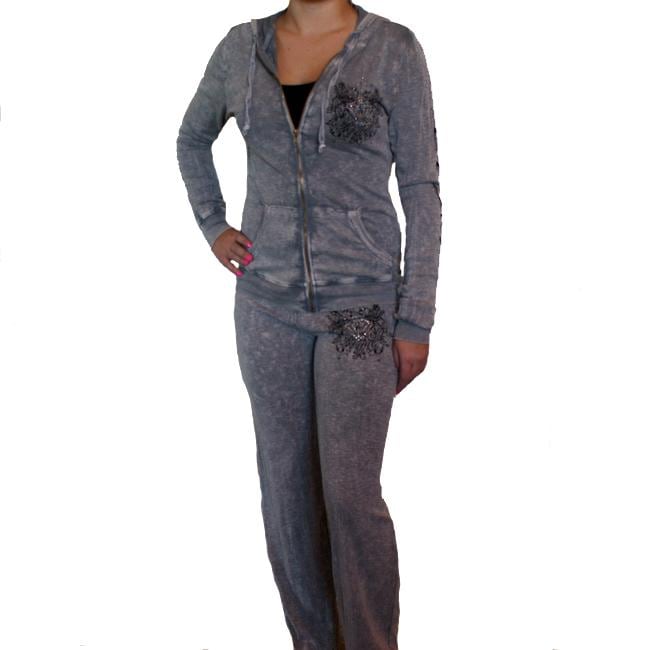 T-Party Women's Diamont Rhinestone Sweat Suit - 13292746 - Overstock ...