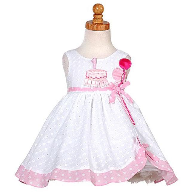 Sophias Style Baby Girls White Birthday Dress  