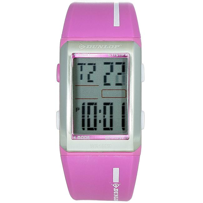 Dunlop Women's Hot Pink Emerald Rubber Watch Dunlop Men's More Brands Watches