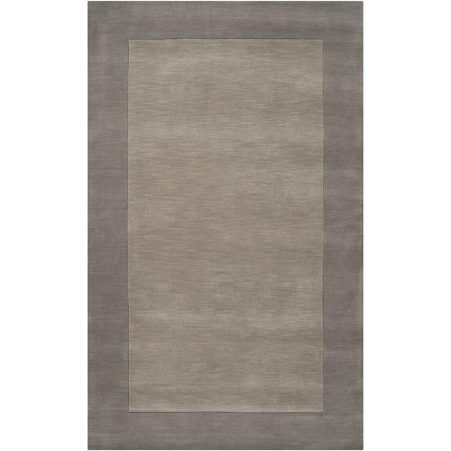 Hand-crafted Grey Tone-On-Tone Bordered Wool Area Rug (9' x 13')