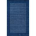 Hand-crafted Blue Tone-On-Tone Bordered Wool Area Rug - 6' x 9'
