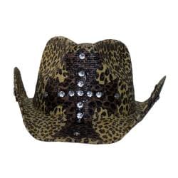 Peter Grimm Womens Rhinestone Cross Straw Cowboy Hat