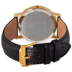   Mens Museum Classic Black Leather Strap Watch  