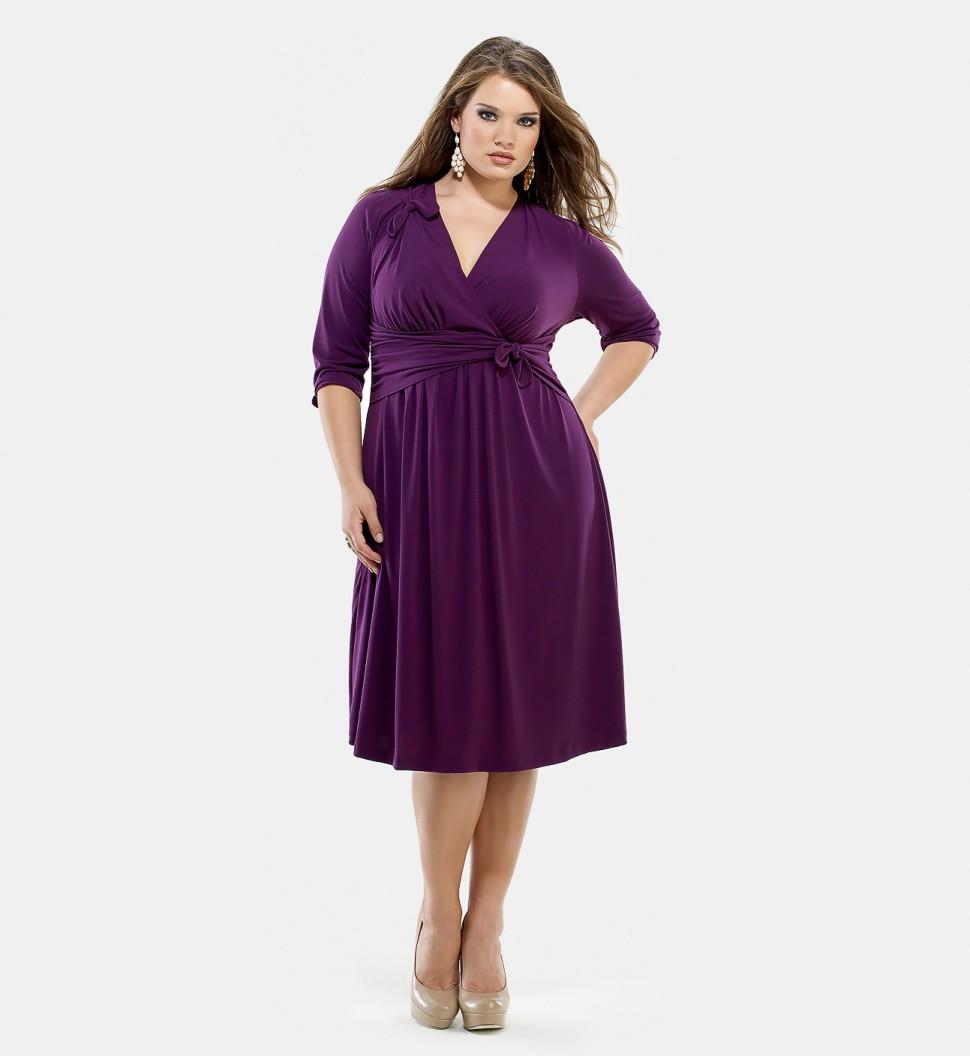 Kiyonna Women's Plus Size Tie V-neck Dress - 13293532 - Overstock.com ...