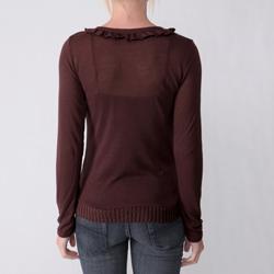 Everyday Juniors Solid Ruffled Neck Long Sleeve Top  