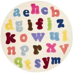 Kids Tween Round Oval Square Area Rugs For Less Safavieh Handmade Children S Alphabet Ivory N Z Wool Rug 4