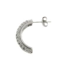 Sterling Silver 1/2ct TDW Diamond Half hoop Earrings (I J, I2 I3) Diamond Earrings