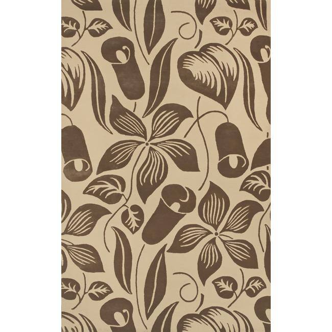 nuLOOM Handmade Modern Premium Wool Brown Essence Rug - 4' x 6'