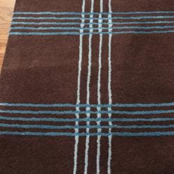 nuLOOM Handmade Modern Premium Wool Brown Casual Stripes Rug (4' x 6') Nuloom 3x5   4x6 Rugs