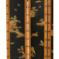 Wooden 6 foot Black Ching Room Divider (China)  