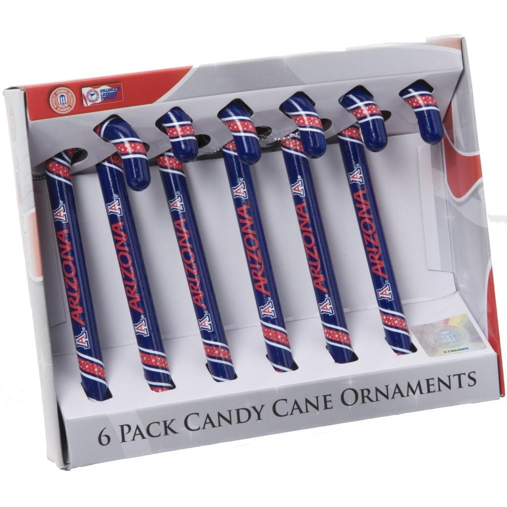 Arizona Wildcats Plastic Candy Cane Ornament Set