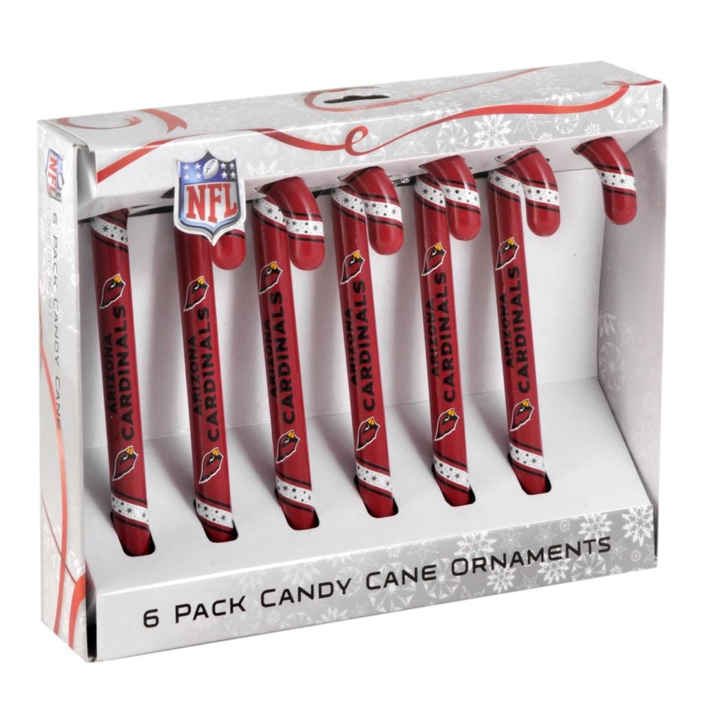 Arizona Cardinals Plastic Candy Cane Ornament Set