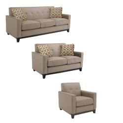 Jazz Pewter Fabric Sofa, Loveseat and Chair | Overstock.com Shopping ...