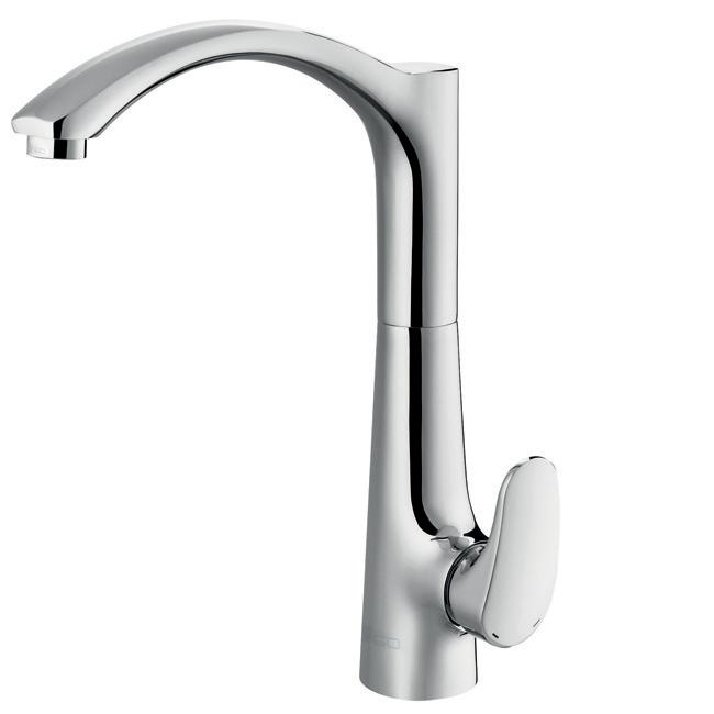 Vigo Andromeda Swan Neck Single hole Kitchen Faucet  