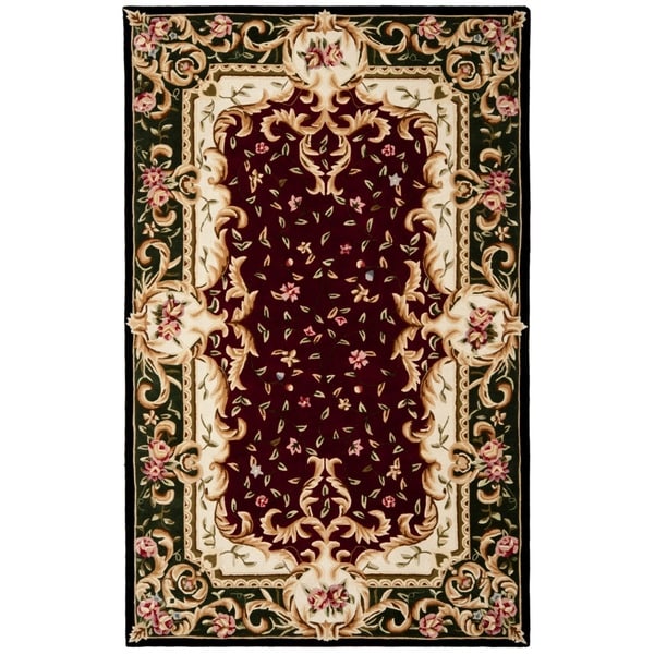 Safavieh Handmade Garden Scrolls Red New Zealand Wool Rug Safavieh 7x9   10x14 Rugs