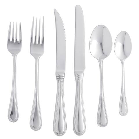 St. James 77-piece Stainless Steel Bead Flatware Set (Service for 12)