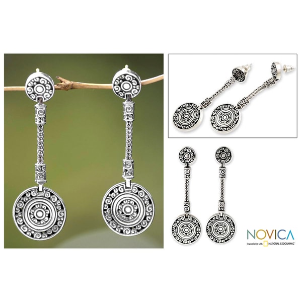 Sterling Silver 'Wealth of Fortune' Earrings (Indonesia) Novica Earrings