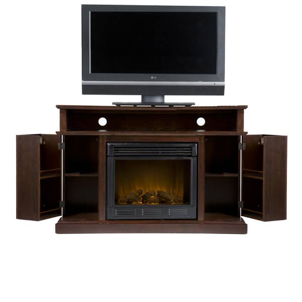 Shop Sanborn Espresso Media Console Electric Fireplace Free